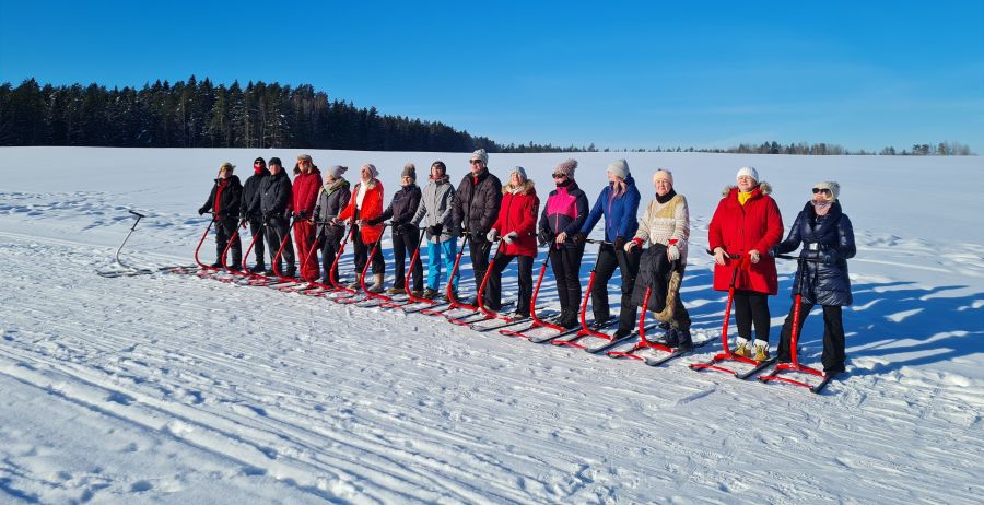 Tõukekelgumatkad Pühajärve jääl ja metsateedel